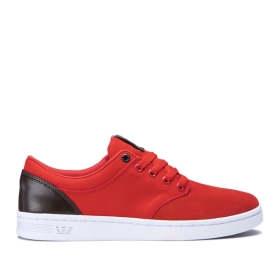 Mens Supra Low Top Shoes CHINO COURT Red/Gray | AU-38647